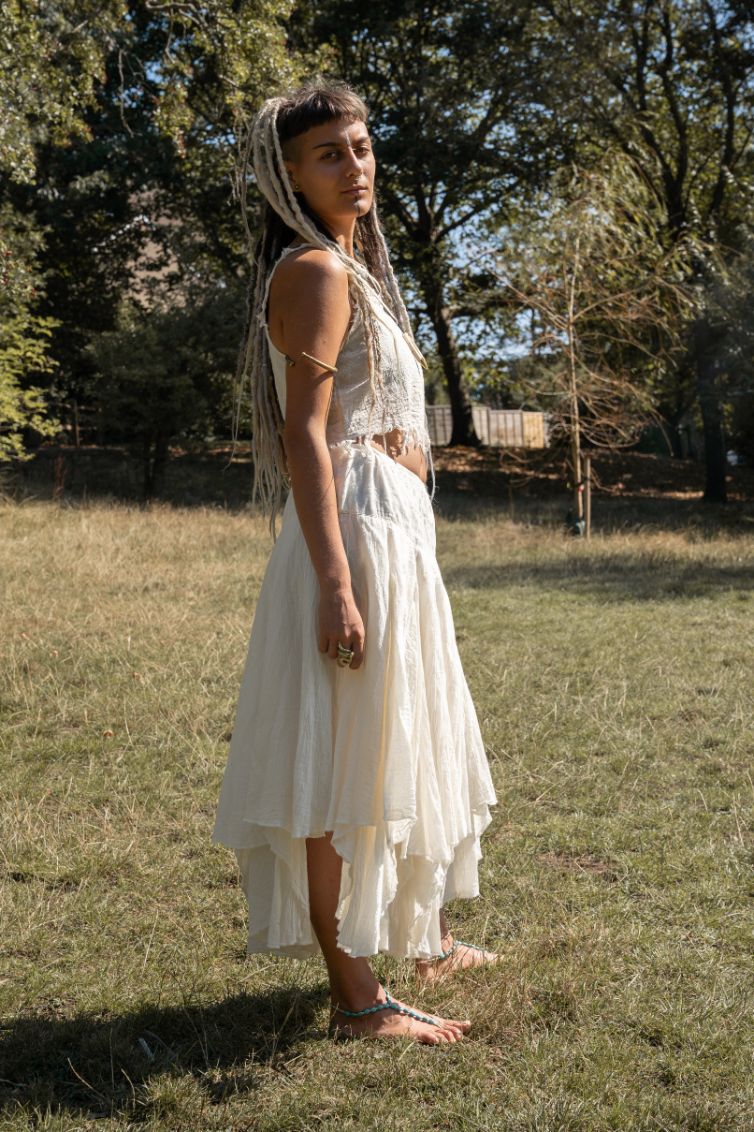 Waterfall Skirt White Sage