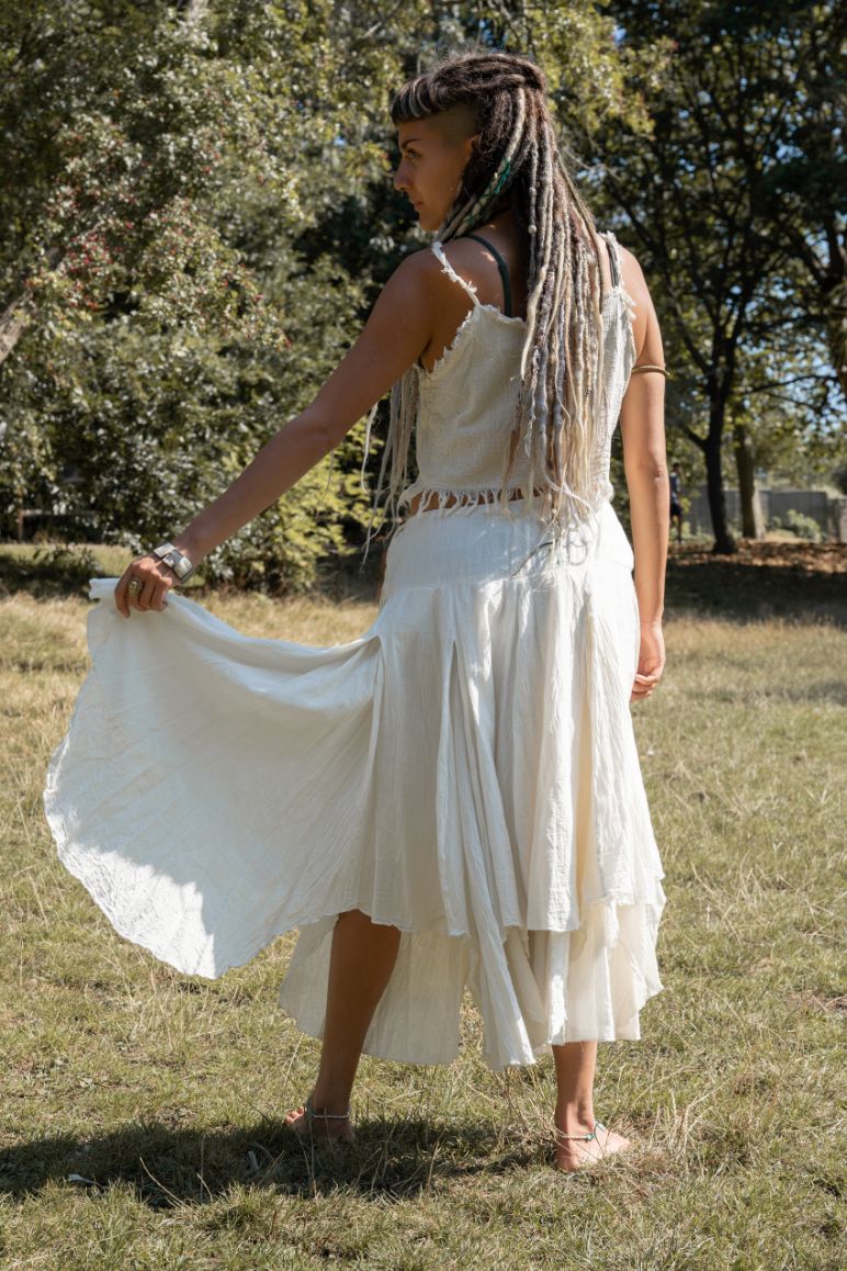 Waterfall Skirt White Sage